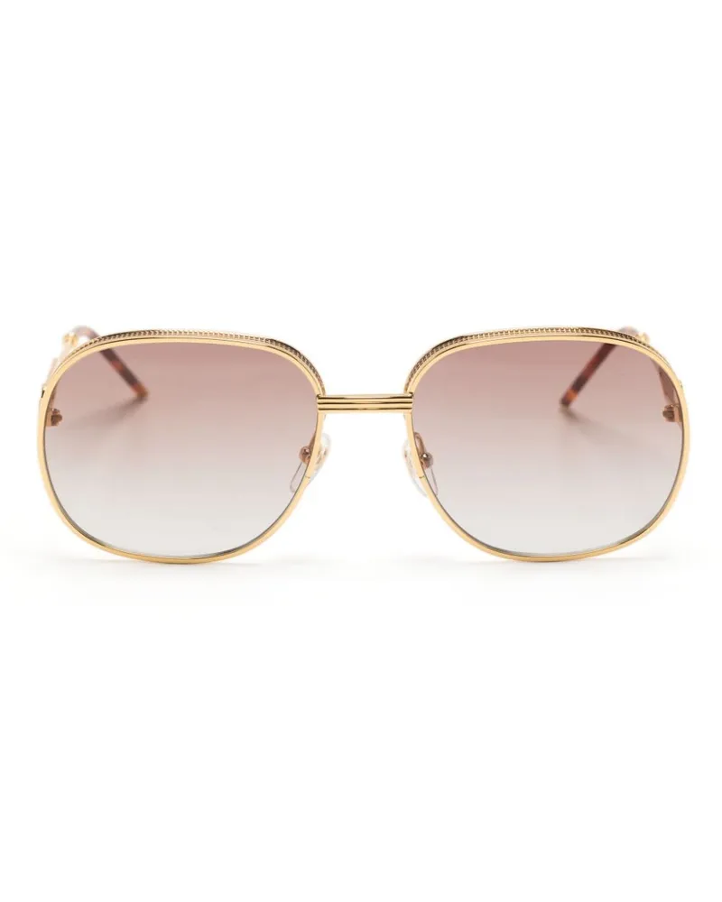 Casablanca Paris Eckige Sonnenbrille mit Mesh-Detail Gold