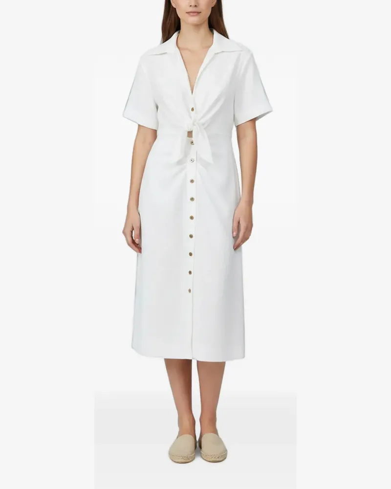 Sandro knotted shirt midi dress - Weiß Weiß