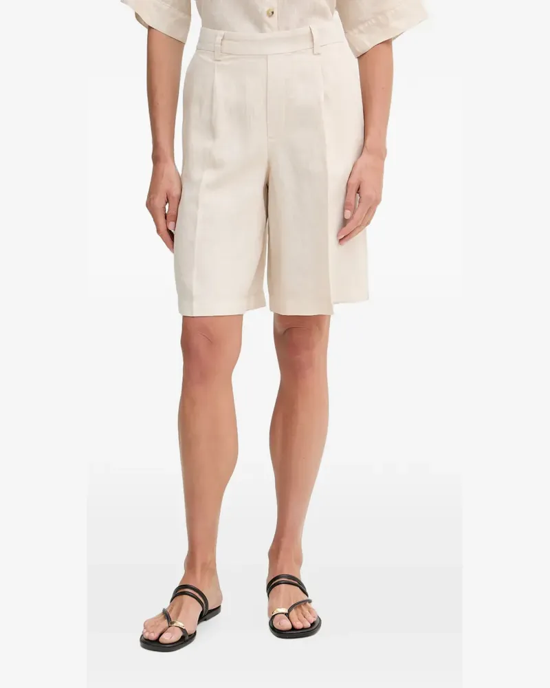 Oui  Leinen-Shorts mit Falten - Nude Nude