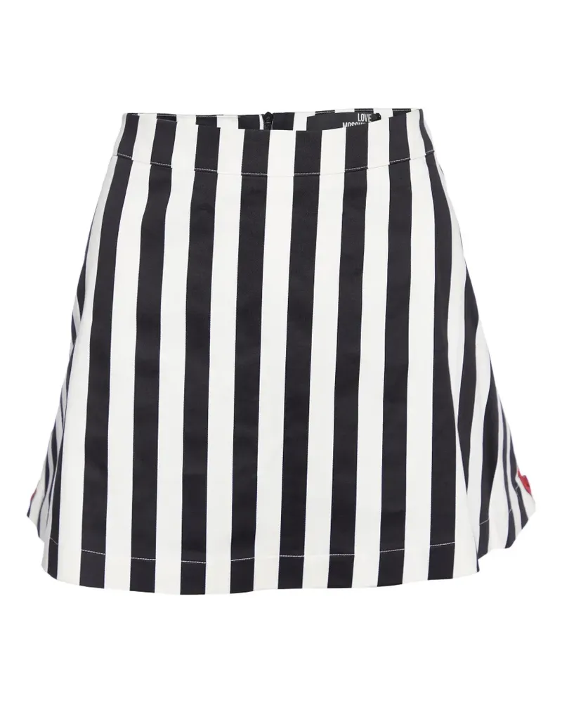 Moschino striped zip-detail A-line mini skirt - Weiß Weiß