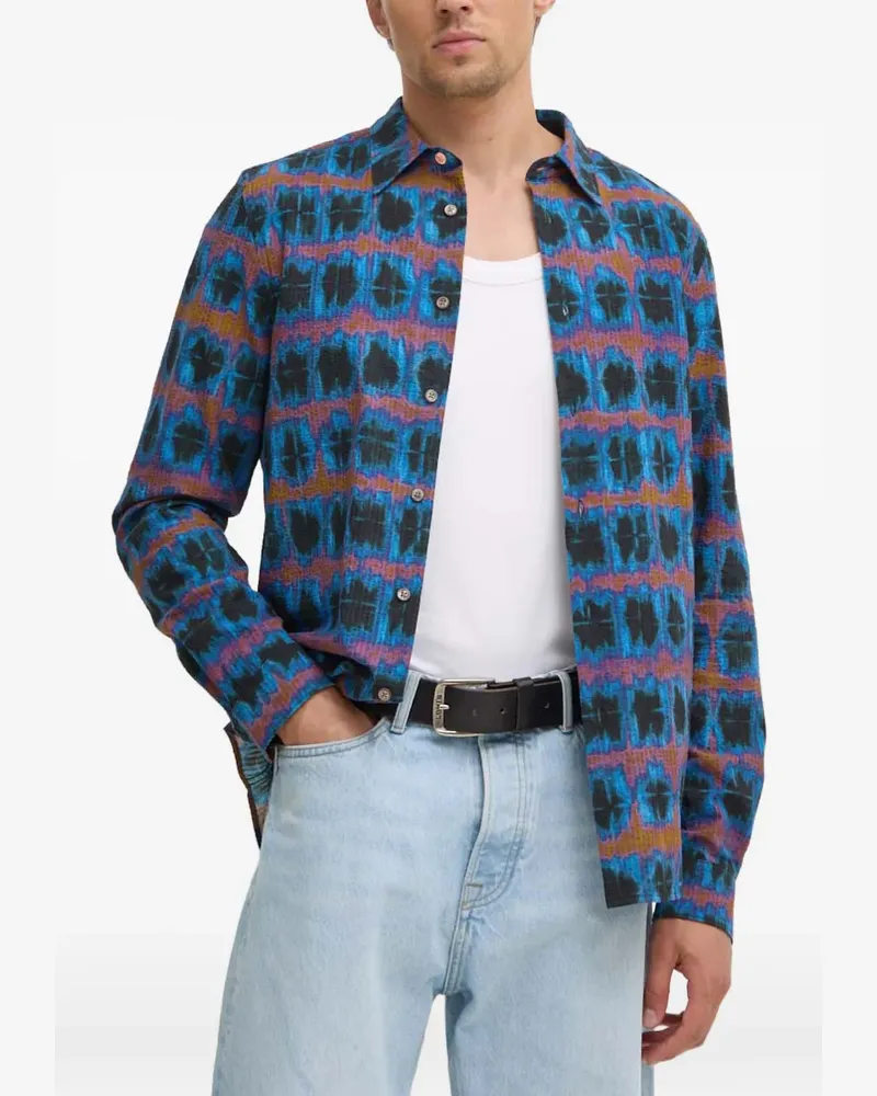 Paul Smith patterned shirt - Blau Blau
