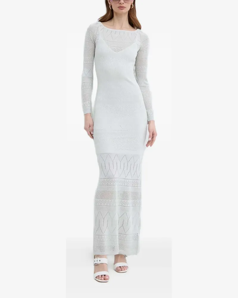 MARCIANO Los Angeles long-sleeve crochet maxi dress - Grau Grau