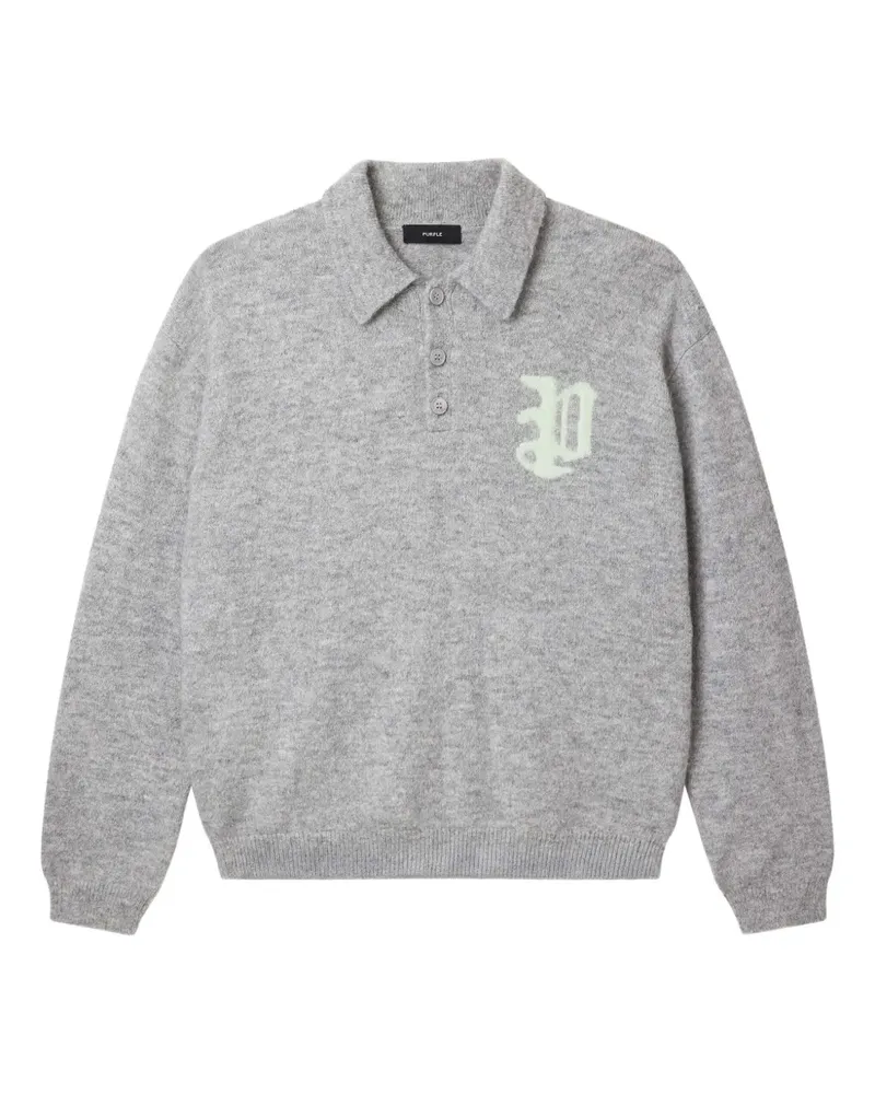 PURPLE BRAND Poloshirt mit Logo - Grau Grau