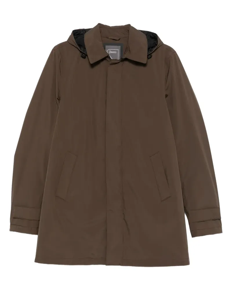 Herno Kapuzenmantel mit verdecktem Reißverschluss - Braun Braun