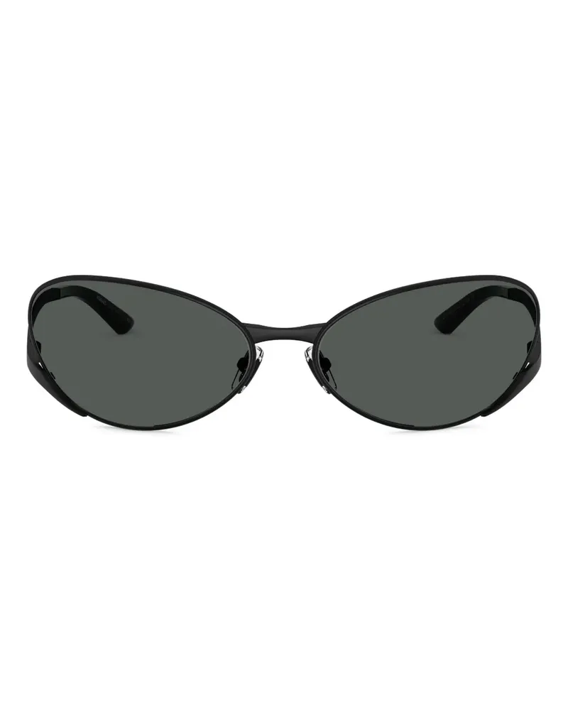 Versace Sonnenbrille mit ovalem Gestell - Schwarz Schwarz