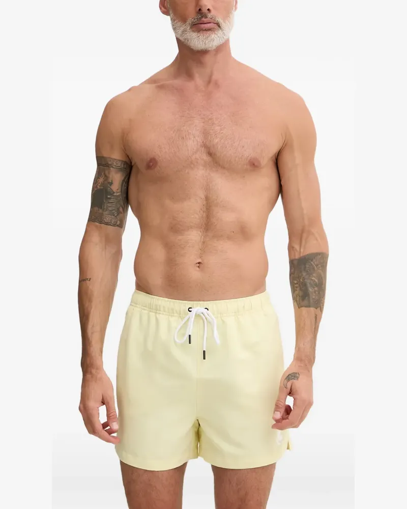 Karl Lagerfeld logo-print drawstring swim shorts - Nude Nude