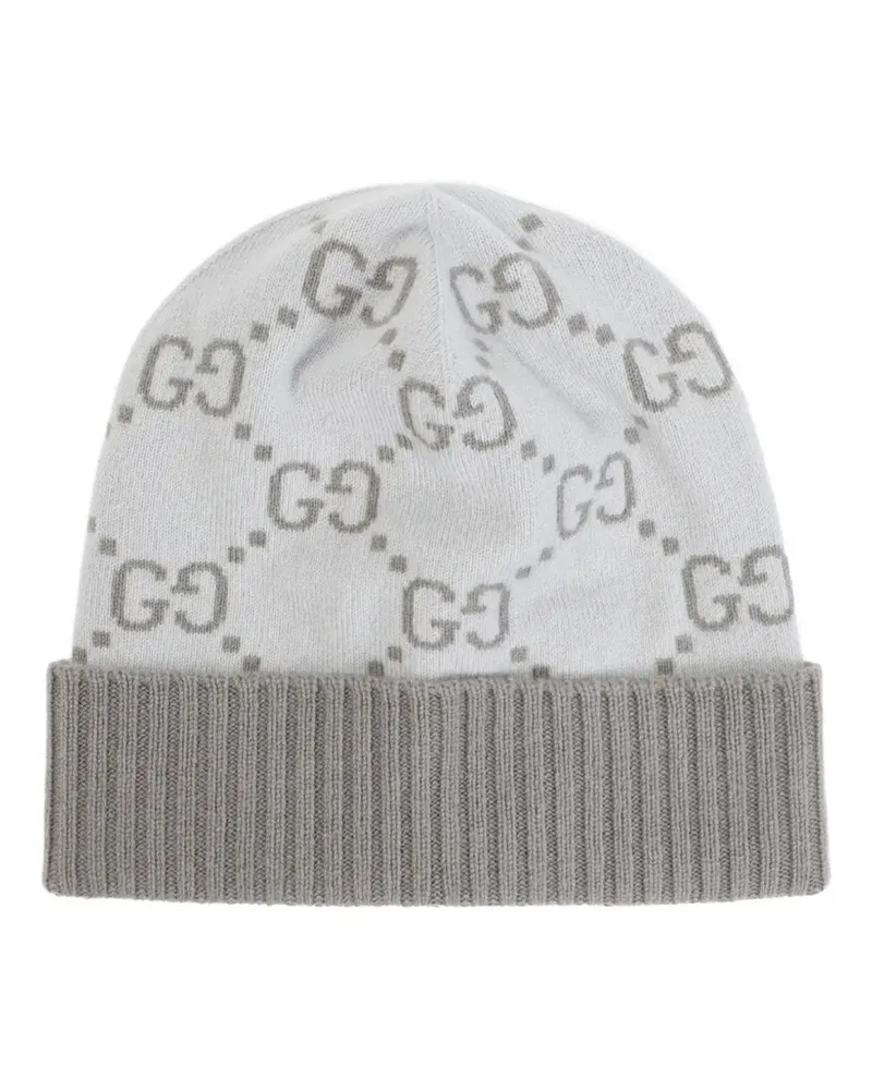Gucci GG-jacquard ribbed-knit beanie hat - Grau Grau