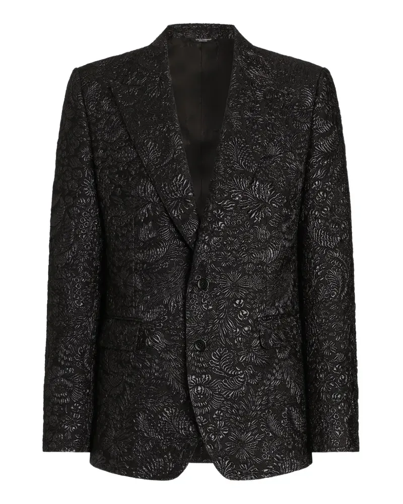 Dolce & Gabbana Leichte Sicilia Jacke aus Brokat - Schwarz Schwarz