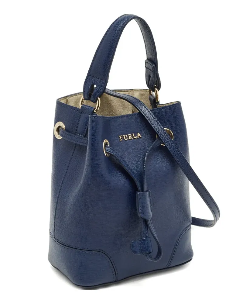 Furla mini Stacy drawstring leather tote bag - Blau Blau