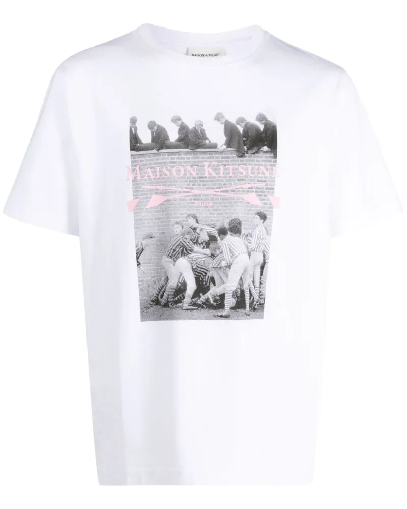 Kitsuné T-Shirt mit Foto-Print Weiß