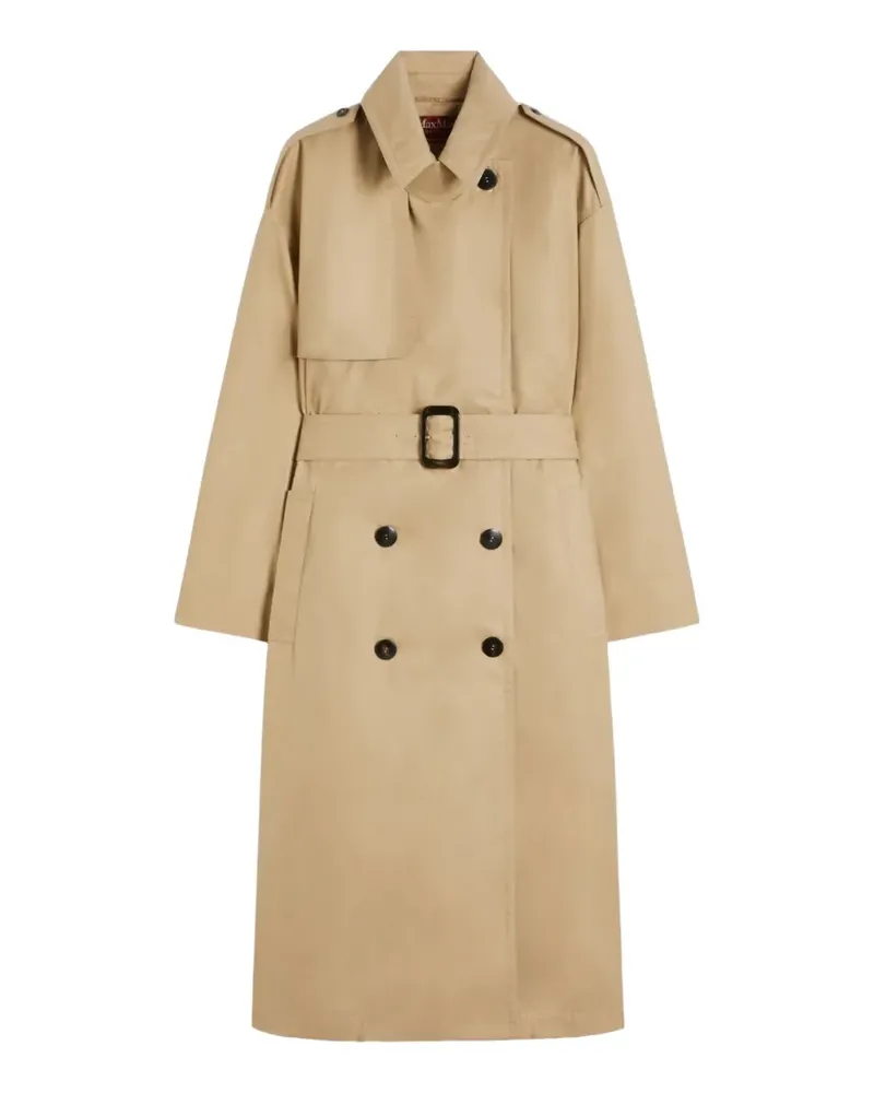 Max Mara belted cotton trench coat - Nude Nude