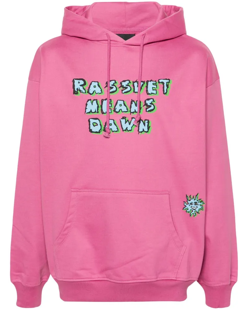 PACCBET RASSVET Hoodie mit Slogan-Print Rosa