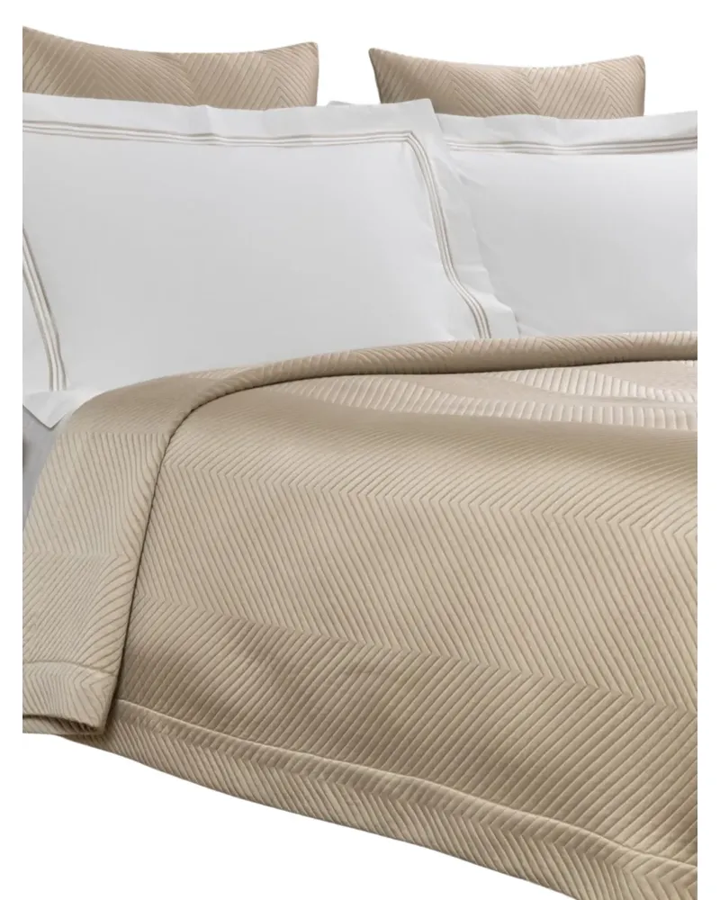 Frette Überwurf mit Fischgrätenmuster - Nude Nude