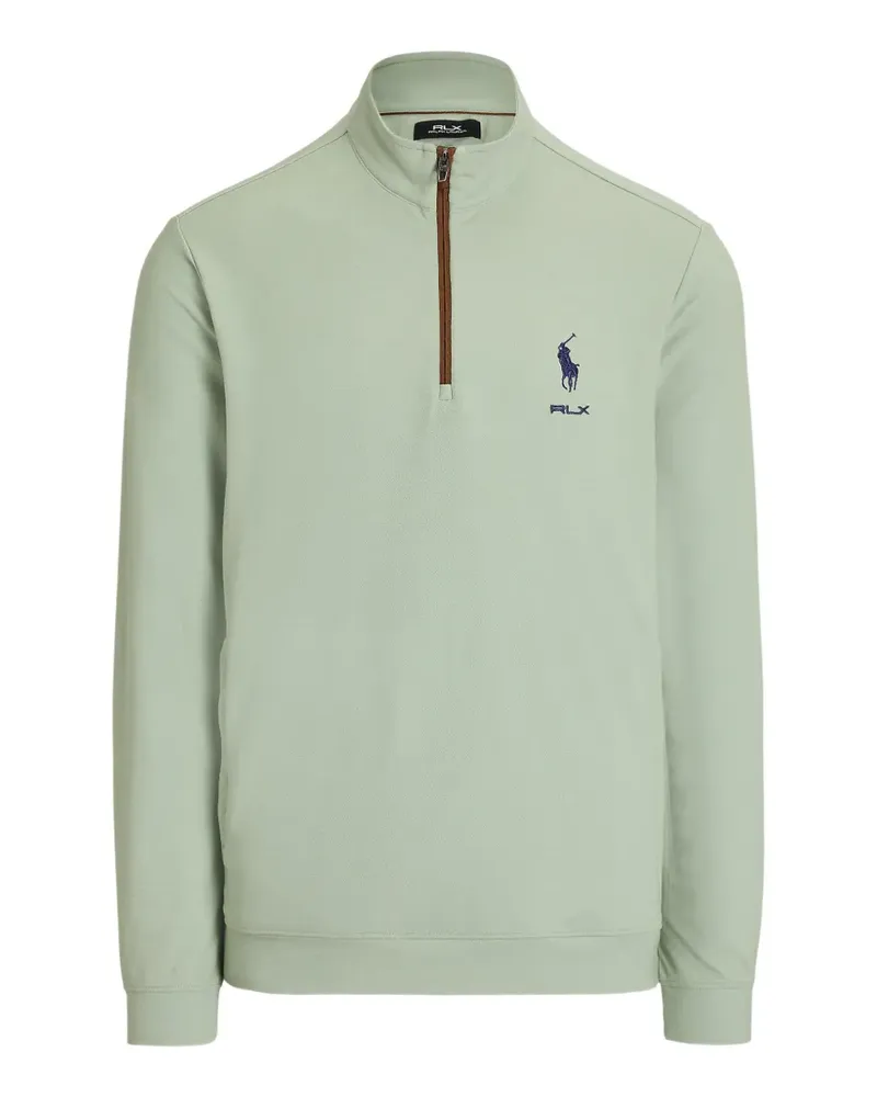 Ralph Lauren Bestickter Pullover mit Viertelreißverschluss - Grün Grün
