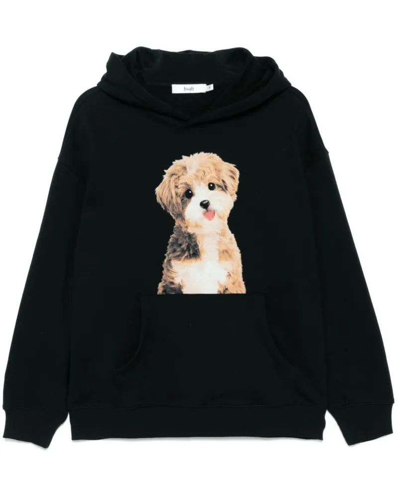 b+ab Hoodie mit grafischem Print - Schwarz Schwarz