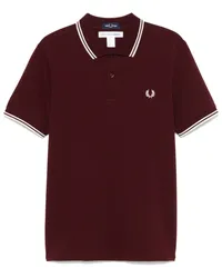 Comme des Garçons x Fred Perry Poloshirt mit Logo-Stickerei Rot