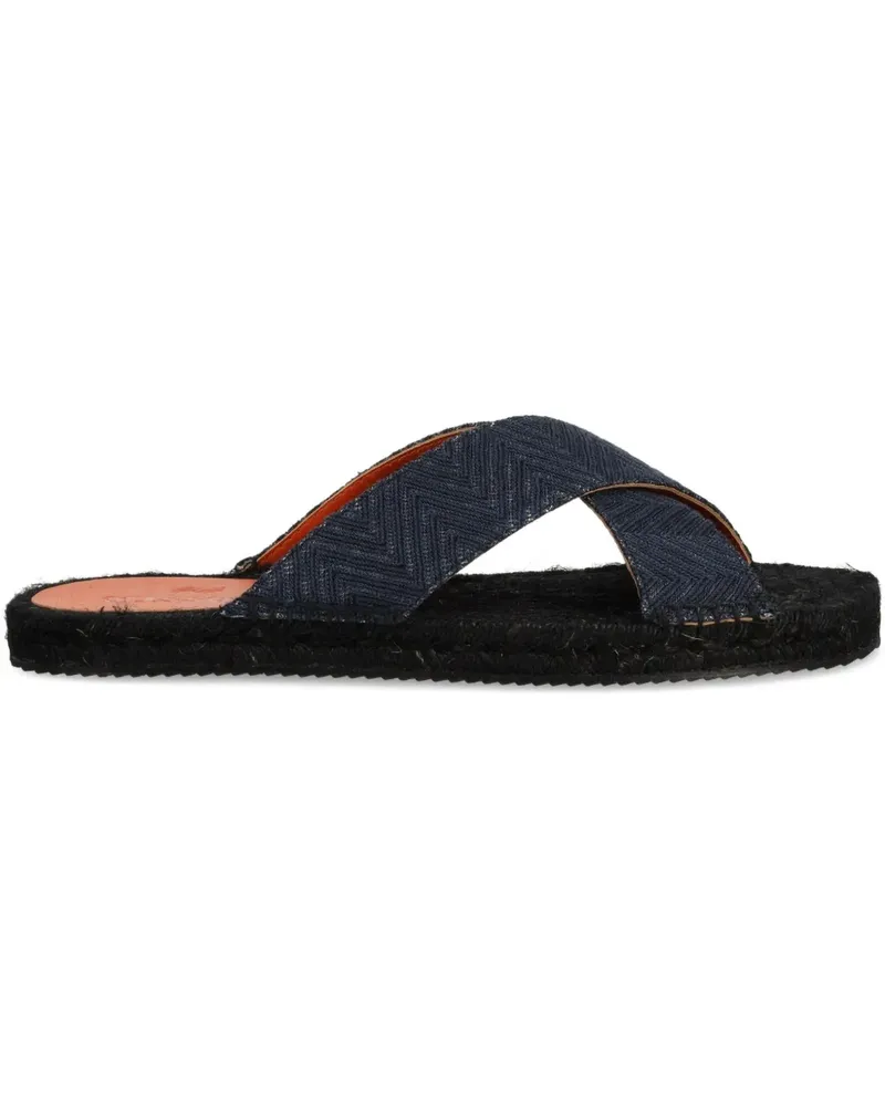 Missoni Pantoletten mit gekreuzten Riemen - Blau Blau
