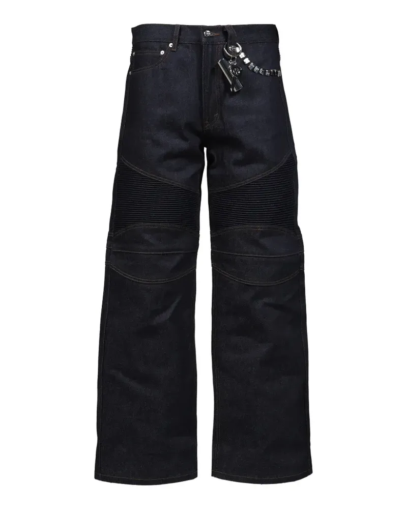 N.HOOLYWOOD wide-leg biker jeans - Blau Blau