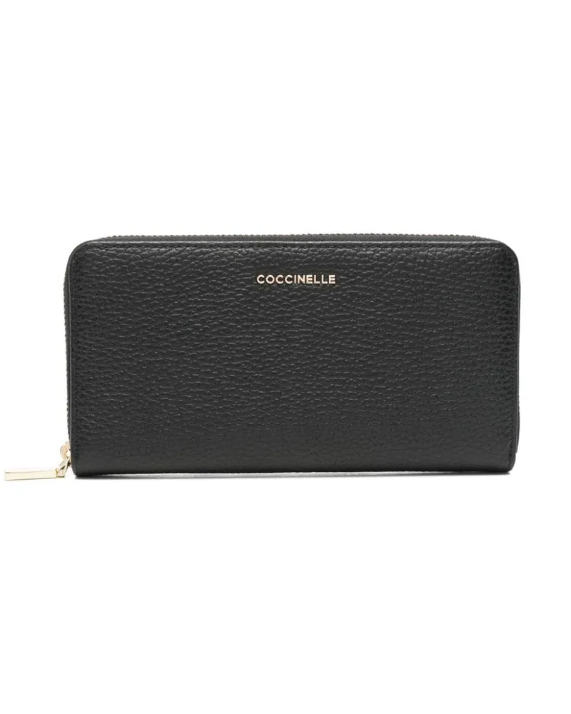 Coccinelle Metallic Soft Portemonnaie - Schwarz Schwarz