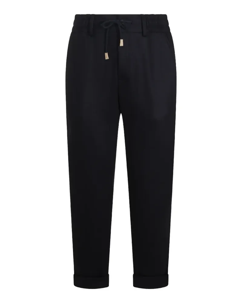 Eleventy Hose mit umgeschlagenem Saum und Kordelzug - Blau Blau