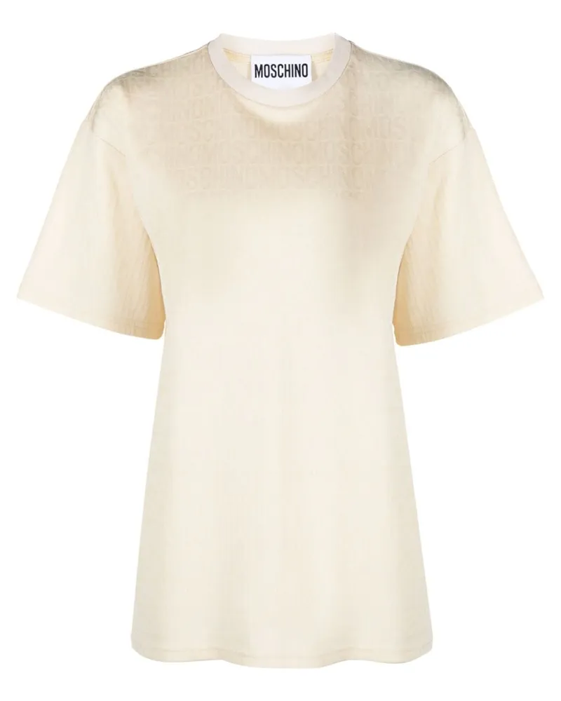 Moschino T-Shirt mit Logo-Print Nude