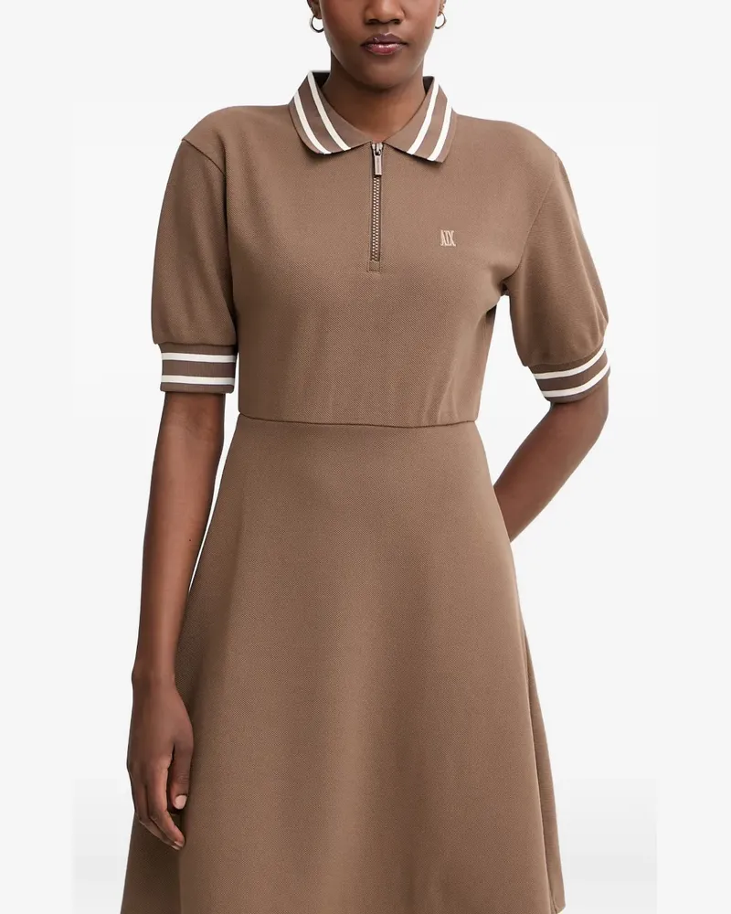 Armani Exchange Midikleid mit Logo-Stickerei - Braun Braun