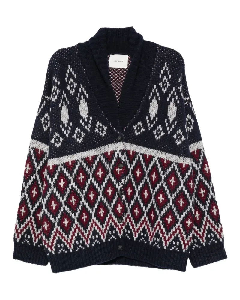 Lisa Yang Arda Cardigan mit V-Ausschnitt - Blau Blau
