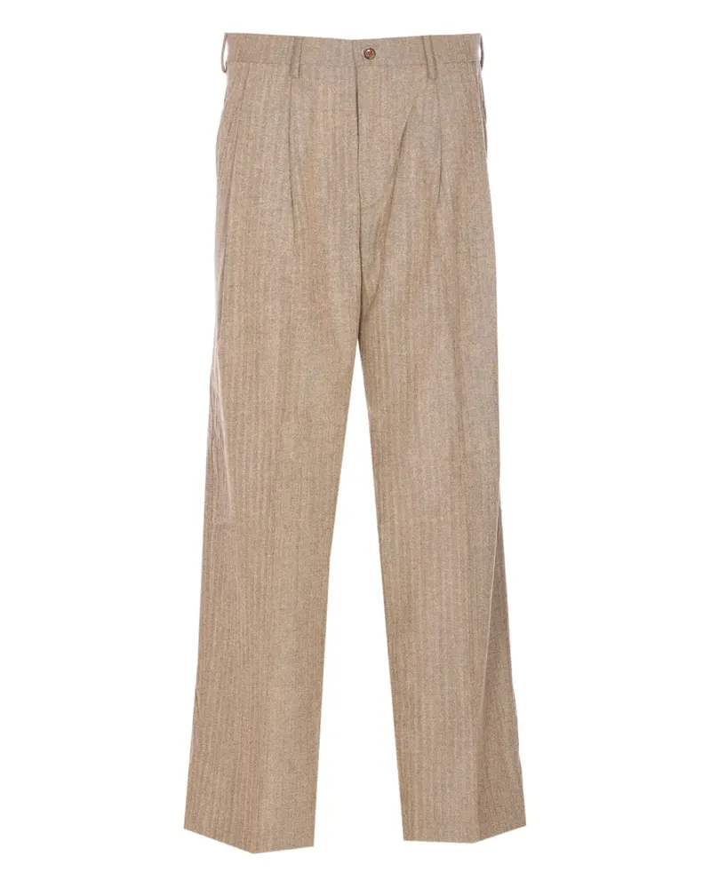 NN 07 pleat-detail trousers - Braun Braun
