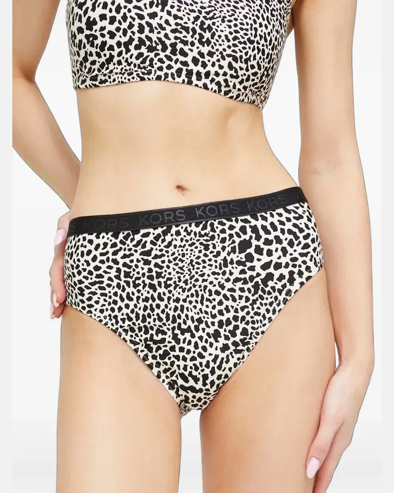 Michael Kors Bikinihöschen mit Leopardenprint - Weiß Weiß