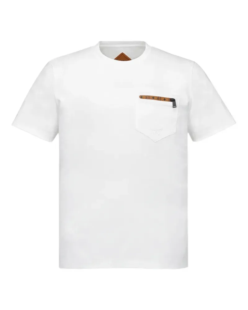 MCM T-Shirt mit Reißverschlusstasche - Weiß Weiß