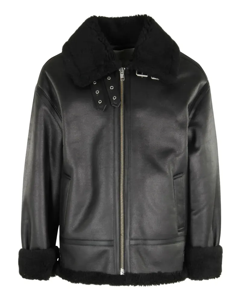 Dunst Jacke aus Faux-Leder - Schwarz Schwarz