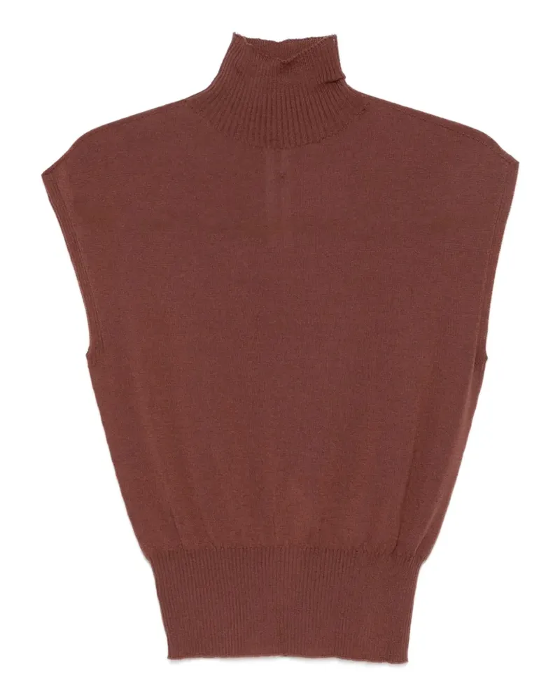 Rick Owens Geripptes Rollkragenoberteil - Braun Braun