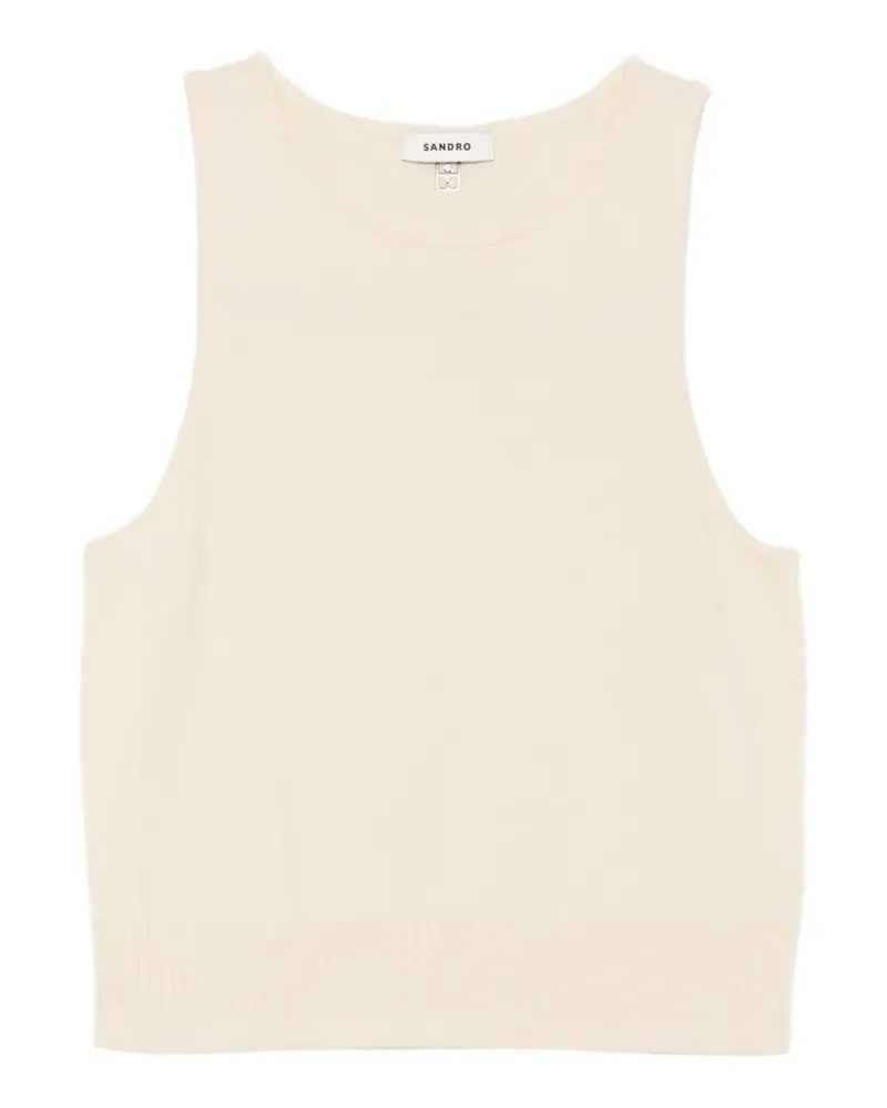Sandro Tanktop aus geripptem Strick - Nude Nude