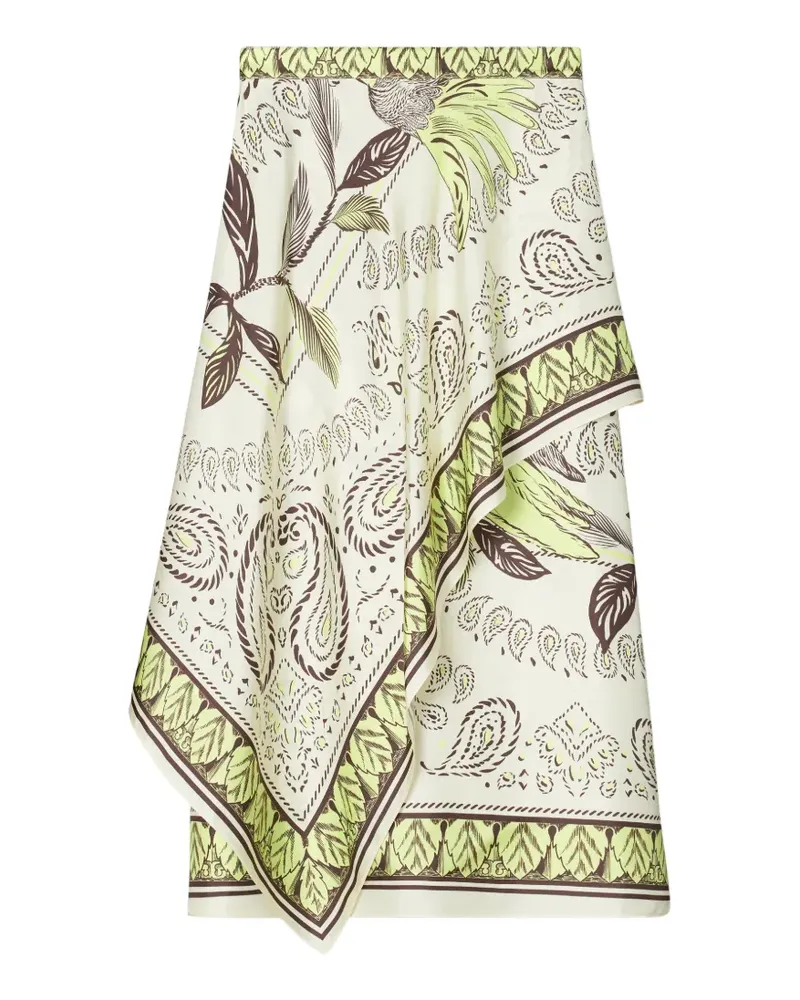 Tory Burch silk scarf wrap skirt - Grün Grün