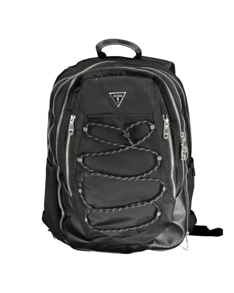 Guess bungee-cord logo-plaque backpack - Schwarz Schwarz