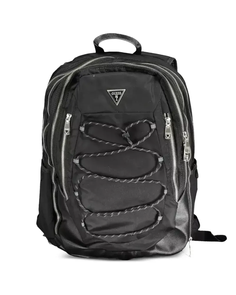 Guess bungee-cord logo-plaque backpack - Schwarz Schwarz