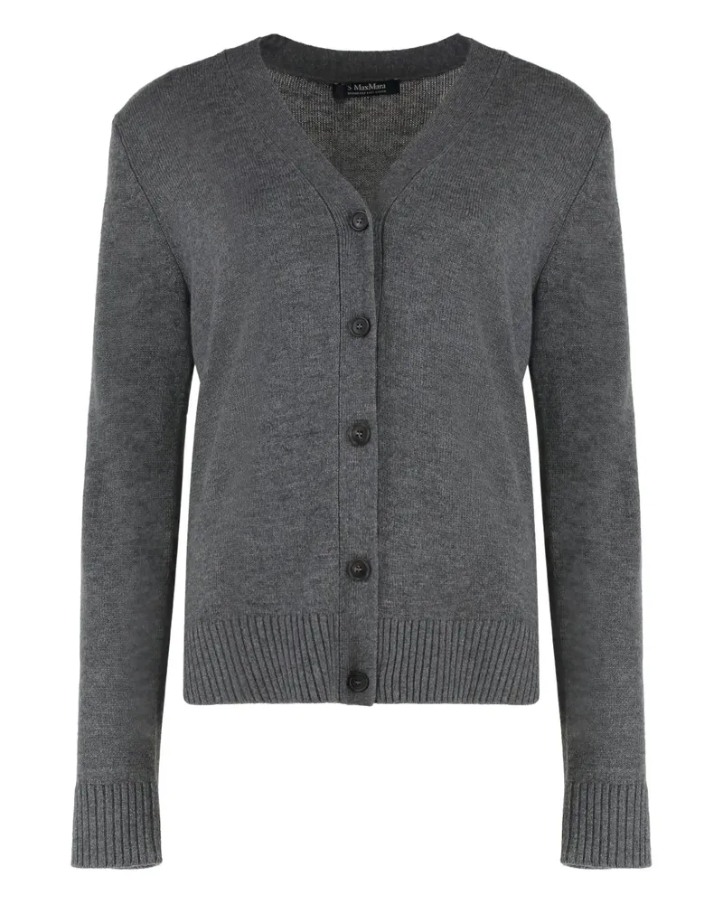 Max Mara Max Mara Apollo Wollcardigan mit Ellenbogen-Patch - Grau Grau