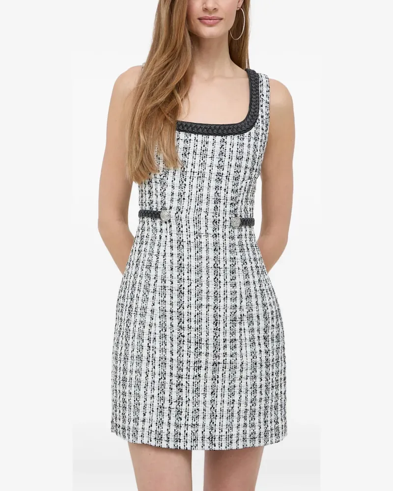 Guess Geknöpftes Kleid mit Flechtbesatz - Weiß Weiß