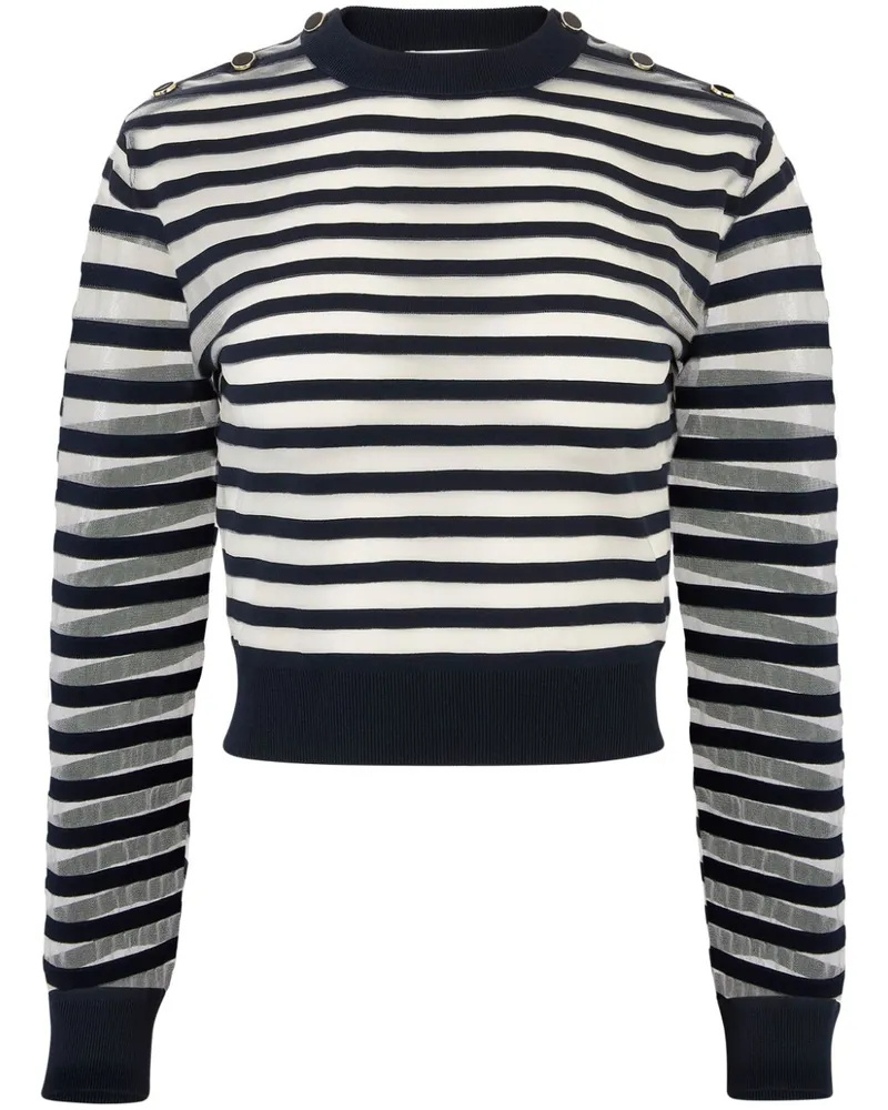 Nina Ricci Transparentes Sweatshirt mit Streifen - Weiß Weiß