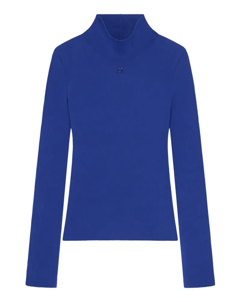 Courrèges Milano Pullover mit Stehkragen - Blau Blau