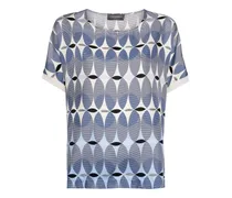 Seiden-T-Shirt mit geometrischem Print