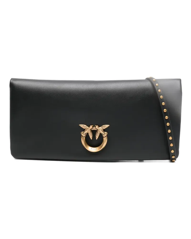 Pinko Mittelgroße Love Bag Click Soft Horizontal Clutch mit Nieten - Schwarz Schwarz