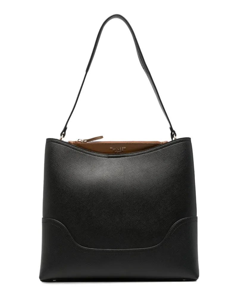 Twin-Set Zweifarbige Schultertasche - Schwarz Schwarz