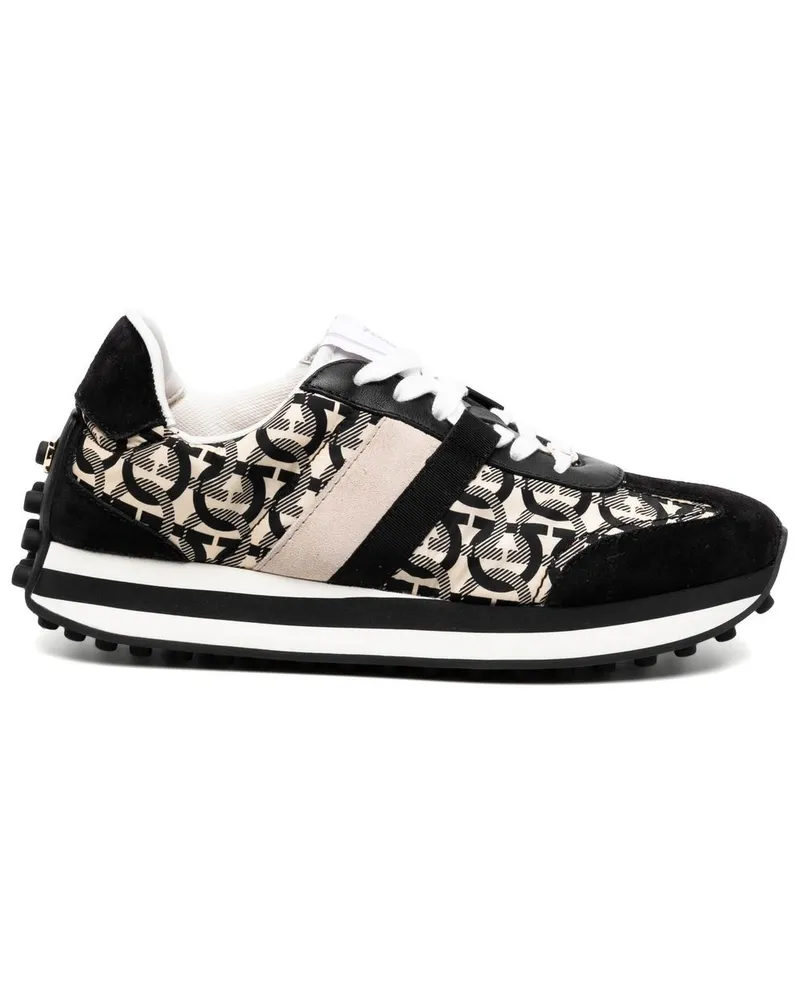 Ferragamo Sneakers mit Gancini-Print Schwarz