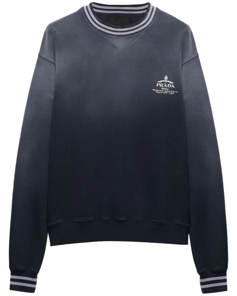 Prada Sweatshirt mit Logo-Stickerei Blau