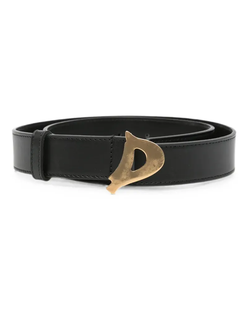 Dondup logo-plaque leather belt - Schwarz Schwarz