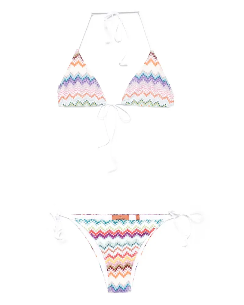 Missoni chevron-pattern tie bikini - Weiß Weiß