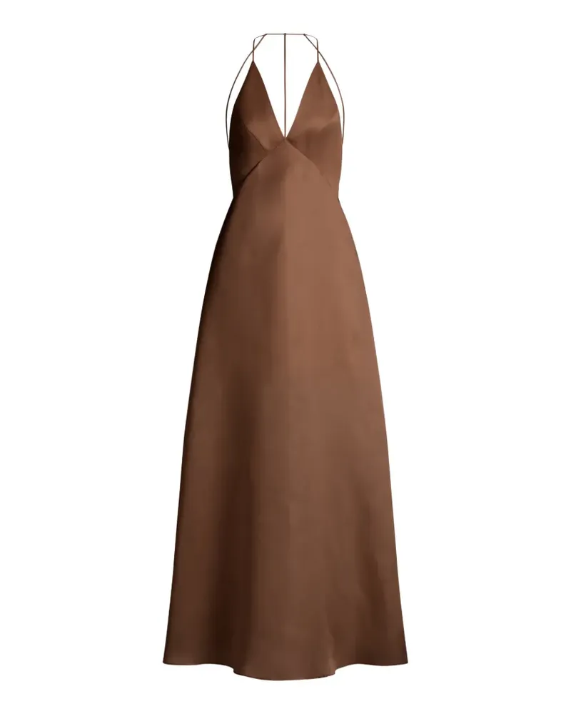 Alberta Ferretti Rückenfreies Maxikleid mit V-Ausschnitt - Braun Braun