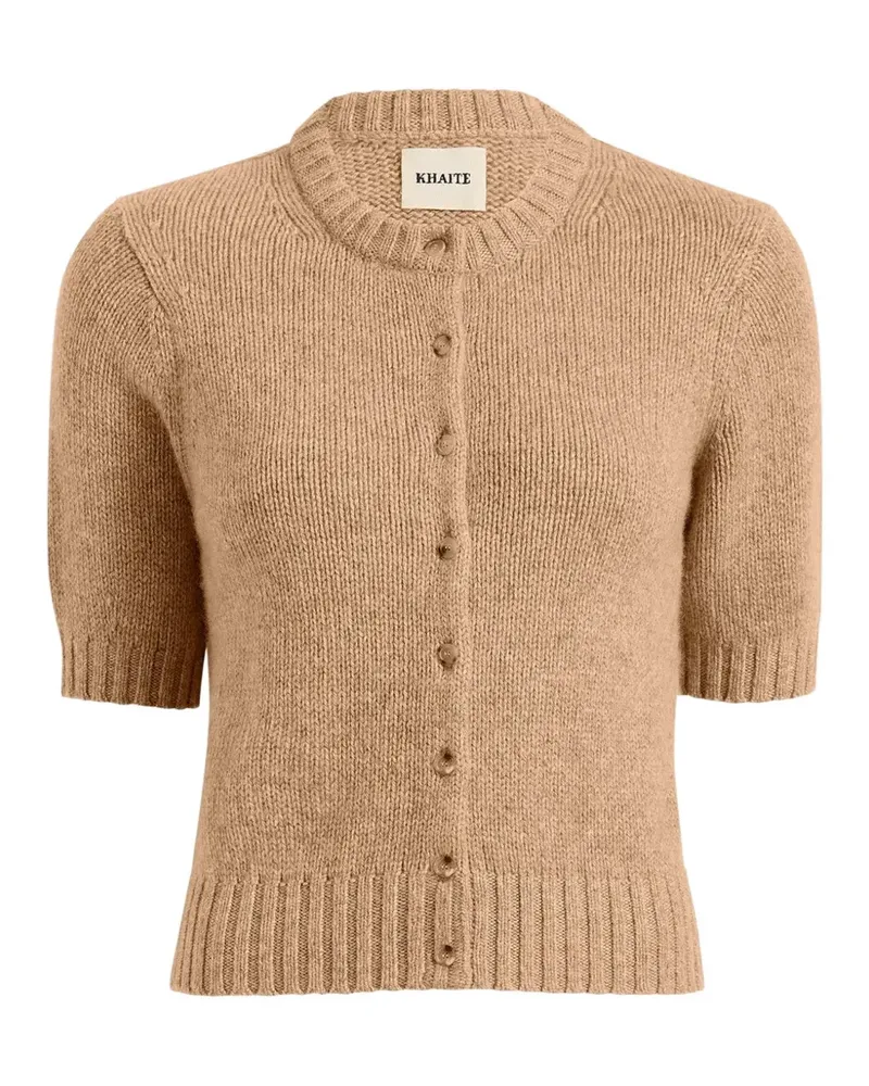 KHAITE Kurzärmeliger Cardigan - Braun Braun