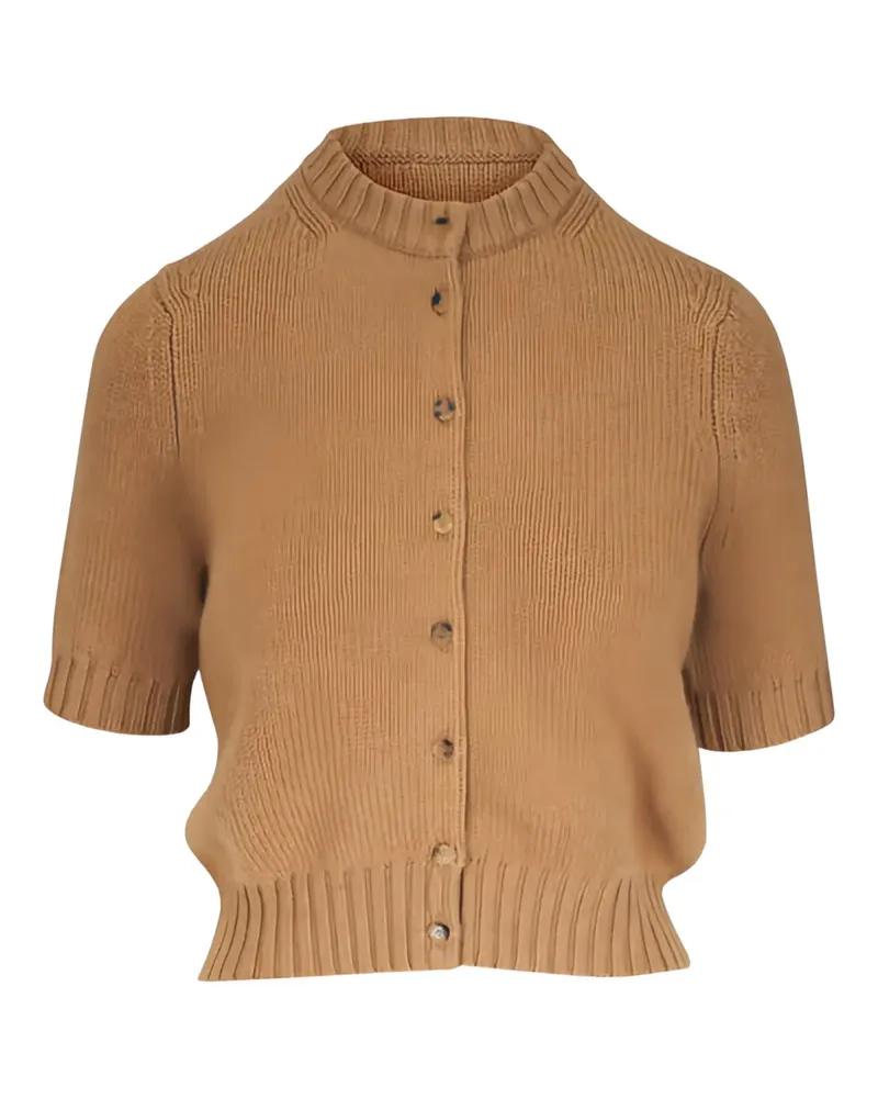 KHAITE Kurzärmeliger Cardigan - Braun Braun